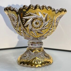Antique EAPG Imperial Glass Company's compote dish pattern #555, “Whirling Star"